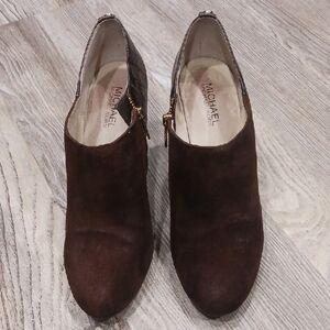 Michael Kors Women's Brown Suede Ankle Booties